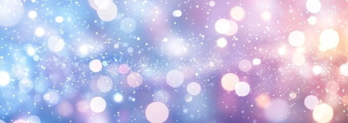 Wall Mural - The background of the photograph is a winter abstract background with glitter vintage lights. A defocused banner illuminating glittering sparkles. A New Year concept. A bokeh winter background.