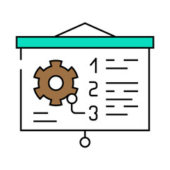 Sticker - user training analyst line icon vector. user training analyst sign. isolated symbol illustration