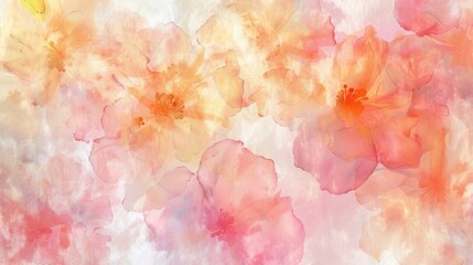 Wall Mural - Soft hues of watercolor flowers fill the canvas, creating a peaceful and elegant atmosphere perfect for a calming setting. Generative AI