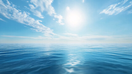 Wall Mural - blue ocean, water surface, and blue sky: a cohesive image of the ocean surface and sky, blending sea