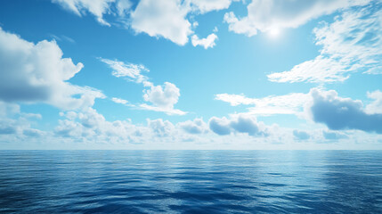 Wall Mural - blue sky ocean: a simple and clean image of the ocean under a clear blue sky, ideal for a calm and s