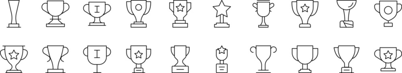 Wall Mural - winning cup simple icon collection. editable stroke. perfect for infographics, articles, books, flye