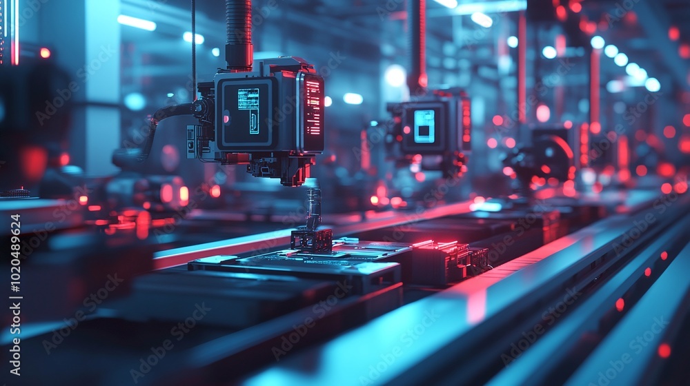 modern smart factory with advanced ai robotics and iot technology ...