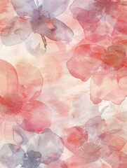 Aufkleber - Delicate flowers in soft hues of pink and lavender intertwine, creating a serene and inviting atmosphere perfect for spring decor. Generative AI