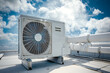 © RookStock - Rooftop Air Conditioning Unit on Industrial Building Under Clear Sky, Highlighting HVAC System