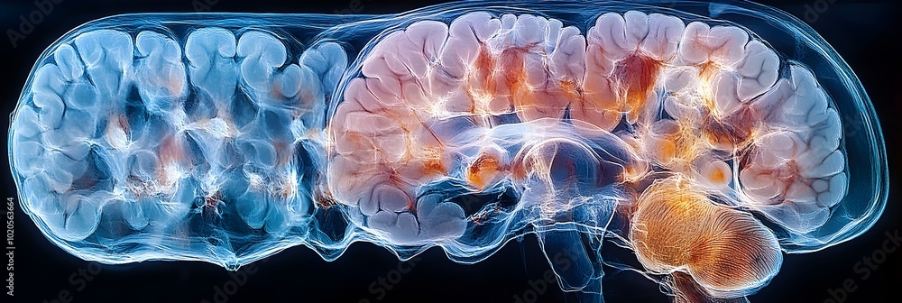 Detailed X-Ray Scan of the Human Brain Revealing its Intricate Anatomy ...