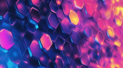 Poster - Abstract Hexagon Pattern with Vivid Colors