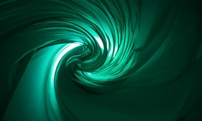 Wall Mural - emerald green fabric swirling with white light vortex.