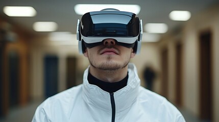 Futuristic Medical Training in Virtual Reality Headset: Engaging Educational Environment in Medium Shot