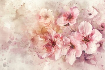 Poster - Delicate flowers in soft tones blend harmoniously, creating an enchanting display of natural beauty reminiscent of spring's renewal. Generative AI