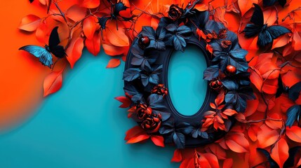 Canvas Print - Halloween themed letter O on vibrant background