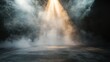 © Rere_Art151 - A Single Spotlight Illuminates a Smoky, Concrete Floor