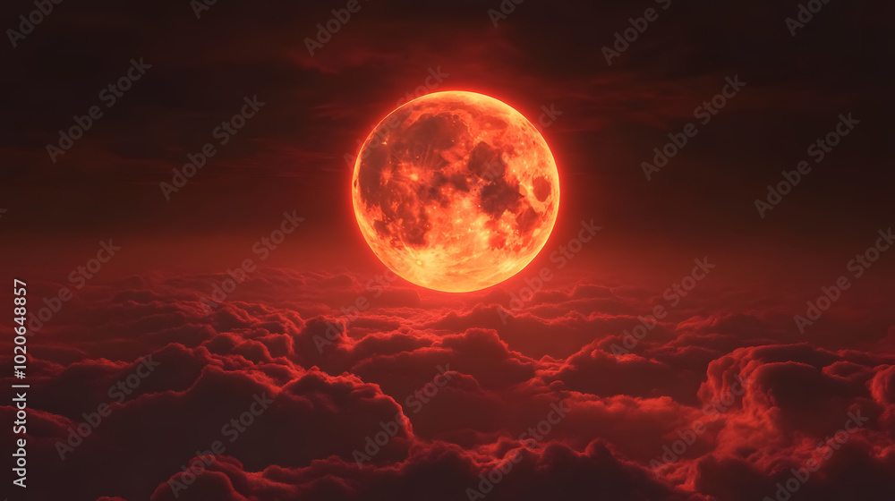 Creepy Blood Moon, Red Moon: A creepy depiction of the red moon on ...