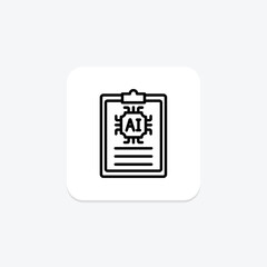 Ai Content line icon , vector, pixel perfect, illustrator file