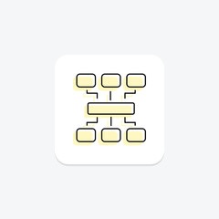 Decision Trees color shadow thinline icon , vector, pixel perfect, illustrator file