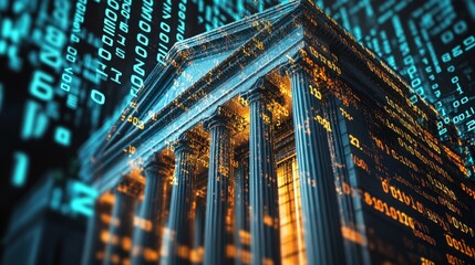 digital technology and data processing concept