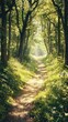 © Kitta Studio - A serene forest pathway surrounded by lush trees and vibrant foliage, inviting nature lovers to explore and enjoy the tranquility.