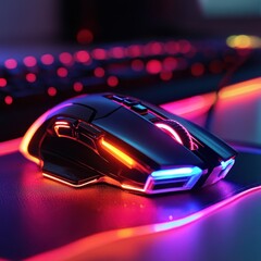 Wall Mural - high-tech gaming mouse with programmable features