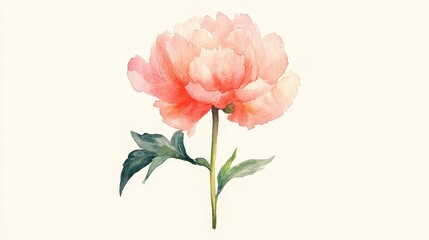 Poster - Pink Peony Flower on Soft Background