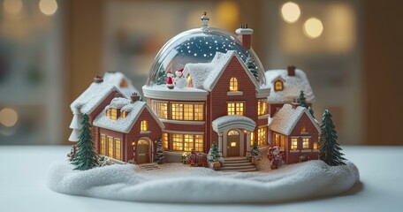 Wall Mural - Festive Christmas Village Ornament