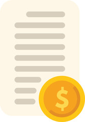 Poster - Simple icon of an invoice with a dollar coin, representing the concept of online payment