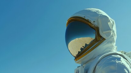 Wall Mural - astronaut helmet against blue sky