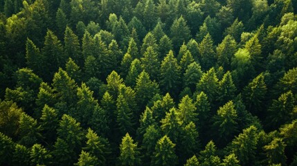  Aerial View of a Dense Evergreen Forest
