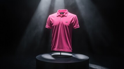 Wall Mural - pink polo shirt on display stand