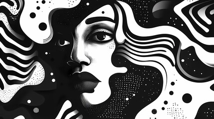 Abstract art vector illustration. SVG, black and white design, hand drawn vector illustration.