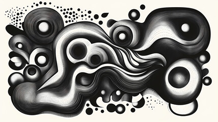 Abstract art vector illustration. SVG, black and white design, hand drawn vector illustration.