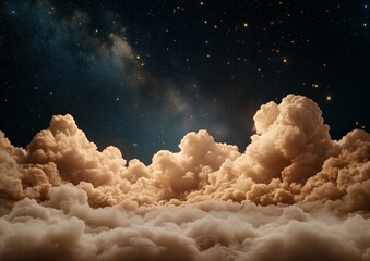 Canvas Print - a cloudy sky with a few stars in the background. the sky is mostly cloudy with a few patches of blue