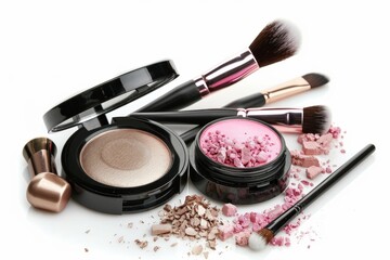 Decorative cosmetics isolated over white background. make up supplies