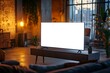 © Michael - Modern living room with home cinema displaying blank screen