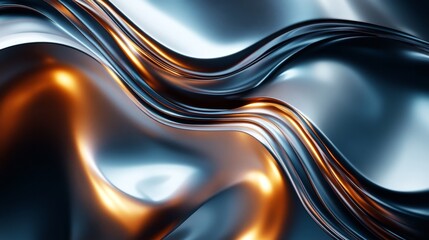 a shiny, metallic object with a wave-like pattern