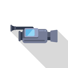 Canvas Print - Professional digital camcorder recording video icon in flat style with long shadow on a white background