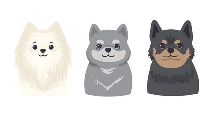 Naklejka na meble Cute dogs, a simple flat illustration with soft lines and solid colors