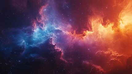 Wall Mural - a vibrant cosmic nebula, with brilliant colors and swirling gases
