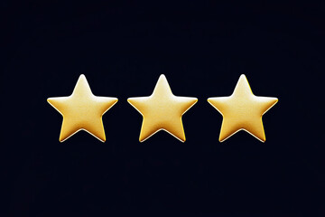 Three gold stars on a black background