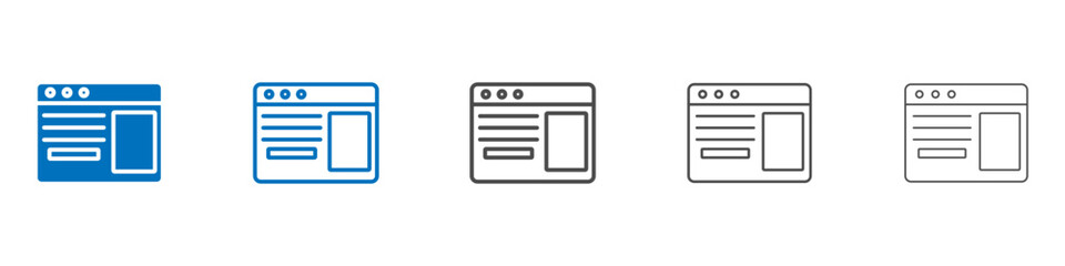 Web page icon Isolated flat vector in outline