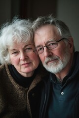 Canvas Print - A man and a woman standing together, smiling for the camera