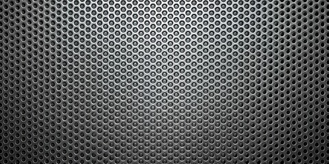 Poster - Metal Mesh with a Grid Pattern of Circular Holes