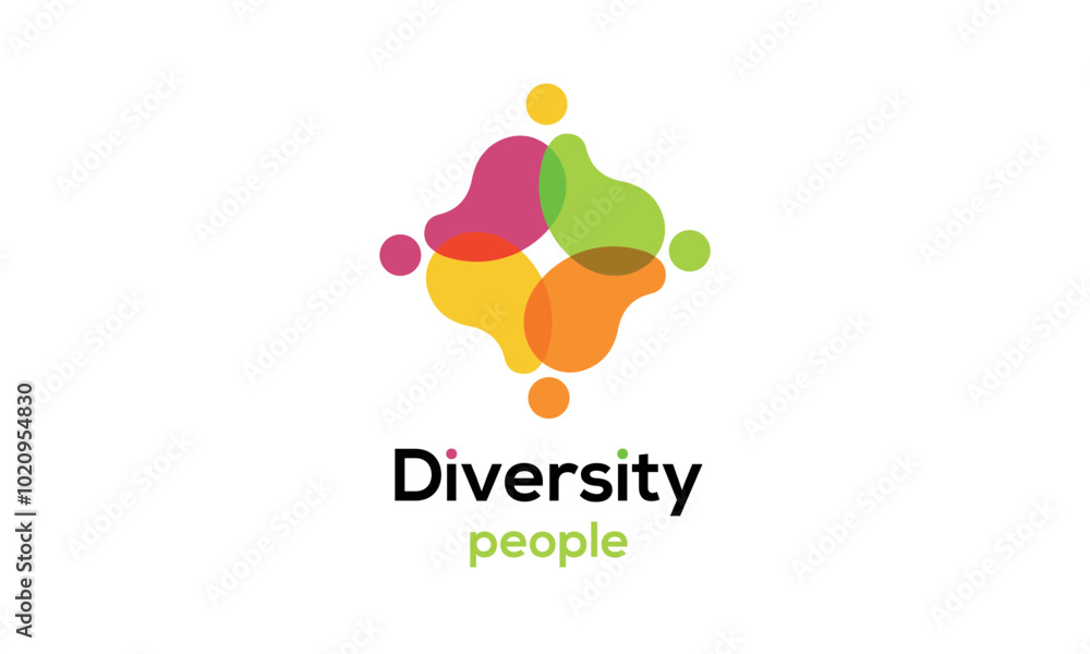 diversity people team family colourful logo vector icon symbol Stock ...