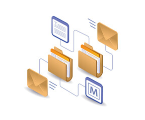 Wall Mural - Network folder email data processing