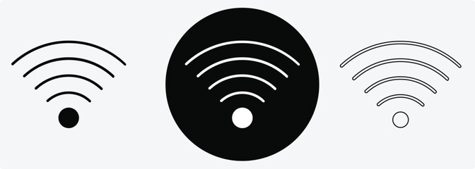  vector icon wifi, wi-fi icon sign for remote internet access, internet connection, signal icon, variations podcast vector