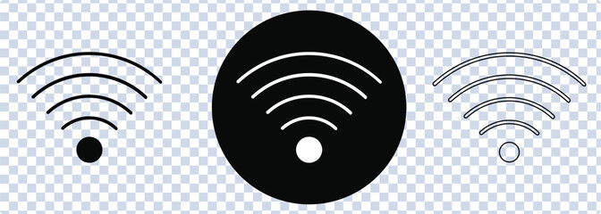  vector icon wifi, wi-fi icon sign for remote internet access, internet connection, signal icon, variations podcast vector