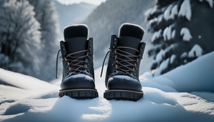 Stylish and functional high-top boots designed to keep feet warm and dry in cold weather conditions