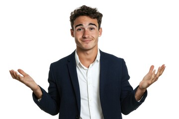 Poster - A man wearing a blue jacket and white shirt, possibly for work or casual occasion