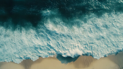 Wall Mural - ocean breaks on shore: a captivating image of ocean waves breaking on the shore, capturing the rhyth