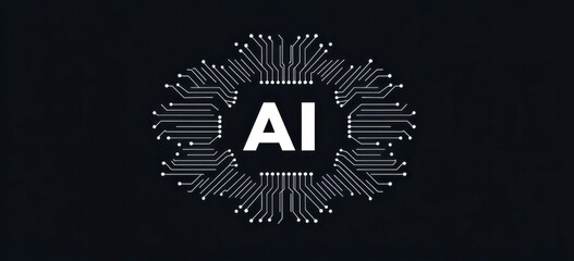 Artificial intelligence AI pictogram. The ai vector generates a logo or symbol. Technology icon 