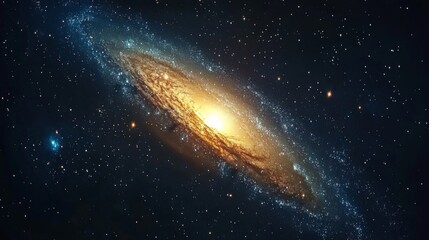 Wall Mural - the andromeda galaxy glowing brightly against a dark sky full of star